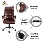 Oakcraft Stardom High Back Leatherette Ergonomic Office Chair - Oakcraft