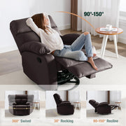 Oakcraft Recliner Chair for Adults, Massage Fabric Small Recliner Home Theater Seating with Lumbar Support, Adjustable Modern Reclining Chair with Padded Seat Backrest for Living Room