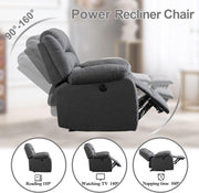 Oakcraft Power Recliner Chair, Oversized Electric Overstuffed Chair with Soft Cushion and Back, Sofa with Comfortable Armchair
