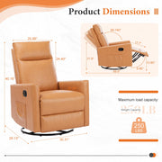 Oakcraft Recliner Chair PU Leather Recliner Sofa Home Theater Seating Adjustable Modern Single Reclining Chair Sofa with Pocket Spring Living Room Bedroom