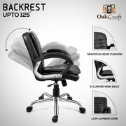 Oakcraft Majesty Medium Back Leatherette Ergonomic Office Chair - Oakcraft