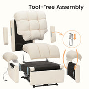 Oakcraft 2025 New Power Recliner Chair for Adults, Adjustable Electric Chair Power Reclining Sofa, USB Port, Ultra-Comfy Teddy Fleece Recliner for Living Room, Tool-Free Setup Single Sofa