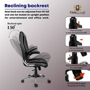 Oakcraft Dominion High Back Leatherette Ergonomic Office Chair - Oakcraft