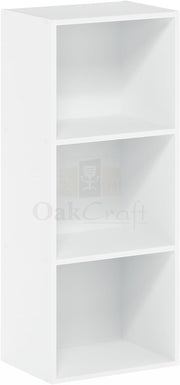 Oakcraft 3 Tier Multipurpose Storage Unit Engineered Wood Open Book Shelf - Oakcraft