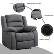 Oakcraft Power Recliner Chair, Oversized Electric Overstuffed Chair with Soft Cushion and Back, Sofa with Comfortable Armchair