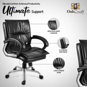 Oakcraft Renown Medium Back Leatherette Ergonomic Office Chair - Oakcraft
