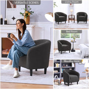 Oakcraft Accent Chair Set of 2, Boucle Fabric Club Chair, Furry Sherpa Elegant Siting Chair with Cozy Soft Padded for Living Room Bedroom Reception Room Office,