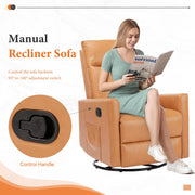 Oakcraft Recliner Chair PU Leather Recliner Sofa Home Theater Seating Adjustable Modern Single Reclining Chair Sofa with Pocket Spring Living Room Bedroom