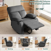 Oakcraft Recliner Chair for Adults, Massage Fabric Small Recliner Home Theater Seating with Lumbar Support, Adjustable Modern Reclining Chair with Padded Seat Backrest for Living Room