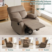 Oakcraft Recliner Chair for Adults, Massage Fabric Small Recliner Home Theater Seating with Lumbar Support, Adjustable Modern Reclining Chair with Padded Seat Backrest for Living Room