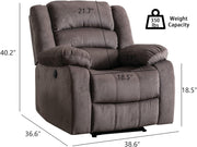 Oakcraft Power Recliner Chair, Oversized Electric Overstuffed Chair with Soft Cushion and Back, Sofa with Comfortable Armchair