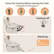 Oakcraft 2025 New Power Recliner Chair for Adults, Adjustable Electric Chair Power Reclining Sofa, USB Port, Ultra-Comfy Teddy Fleece Recliner for Living Room, Tool-Free Setup Single Sofa