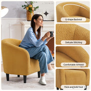 Oakcraft Accent Chair Set of 2, Boucle Fabric Club Chair, Furry Sherpa Elegant Siting Chair with Cozy Soft Padded for Living Room Bedroom Reception Room Office,