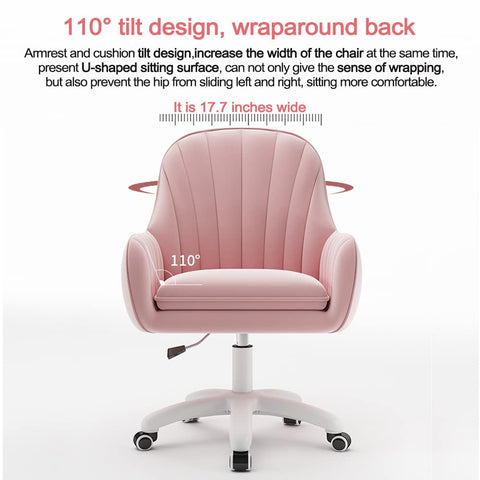 Oakcraft Cute Office Chair Home Computer Chairs Adjustable Task Chairs Modern Office Chair Makeup 360° Swivel Computer Mid Back Chair