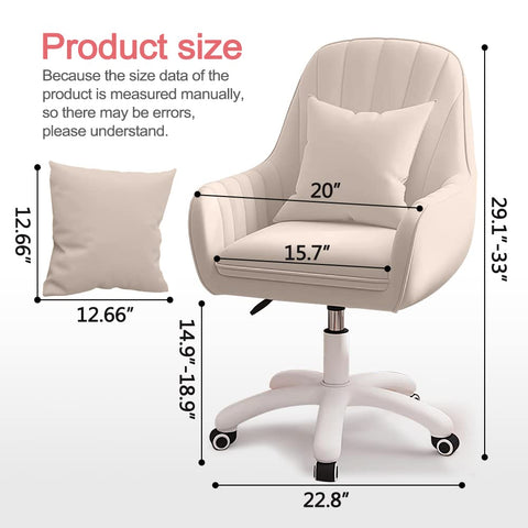 Oakcraft Cute Office Chair Home Computer Chairs Adjustable Task Chairs Modern Office Chair Makeup 360° Swivel Computer Mid Back Chair