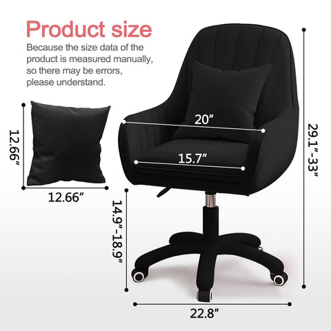 Oakcraft Cute Office Chair Home Computer Chairs Adjustable Task Chairs Modern Office Chair Makeup 360° Swivel Computer Mid Back Chair