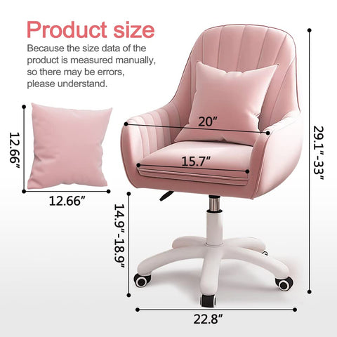 Oakcraft Cute Office Chair Home Computer Chairs Adjustable Task Chairs Modern Office Chair Makeup 360° Swivel Computer Mid Back Chair