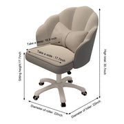Oakcraft Home Office Desk Butterfly Chair with Mid-Back Upholstered Modern Tufted Computer Task Chair Swivel Height Adjustable Velvet Accent Chair
