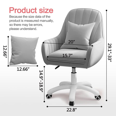 Oakcraft Cute Office Chair Home Computer Chairs Adjustable Task Chairs Modern Office Chair Makeup 360° Swivel Computer Mid Back Chair