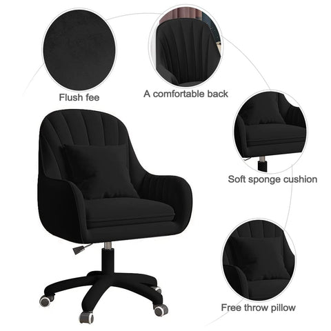 Oakcraft Cute Office Chair Home Computer Chairs Adjustable Task Chairs Modern Office Chair Makeup 360° Swivel Computer Mid Back Chair
