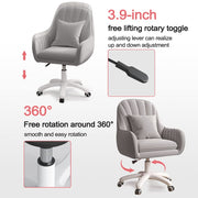 Oakcraft Cute Office Chair Home Computer Chairs Adjustable Task Chairs Modern Office Chair Makeup 360° Swivel Computer Mid Back Chair