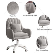 Oakcraft Cute Office Chair Home Computer Chairs Adjustable Task Chairs Modern Office Chair Makeup 360° Swivel Computer Mid Back Chair