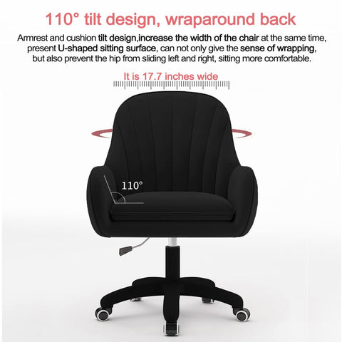 Oakcraft Cute Office Chair Home Computer Chairs Adjustable Task Chairs Modern Office Chair Makeup 360° Swivel Computer Mid Back Chair