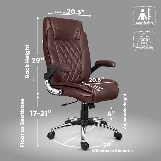 Oakcraft Dominion High Back Leatherette Ergonomic Office Chair - Oakcraft