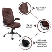 Oakcraft Dominion High Back Leatherette Ergonomic Office Chair - Oakcraft