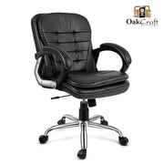 Oakcraft Majesty Medium Back Leatherette Ergonomic Office Chair - Oakcraft