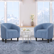 Oakcraft Accent Chair Set of 2, Boucle Fabric Club Chair, Furry Sherpa Elegant Siting Chair with Cozy Soft Padded for Living Room Bedroom Reception Room Office,