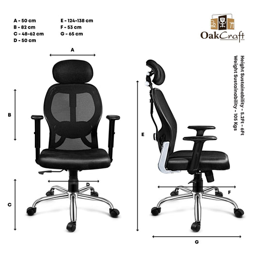 Oakcraft Matrix High Back Ergonomic Mesh Office Chair - Oakcraft