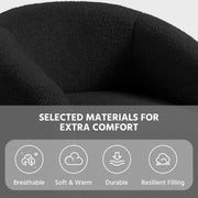 Oakcraft Accent Chair Set of 2, Boucle Fabric Club Chair, Furry Sherpa Elegant Siting Chair with Cozy Soft Padded for Living Room Bedroom Reception Room Office,
