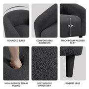 Oakcraft Accent Chair Set of 2, Boucle Fabric Club Chair, Furry Sherpa Elegant Siting Chair with Cozy Soft Padded for Living Room Bedroom Reception Room Office,