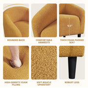 Oakcraft Accent Chair Set of 2, Boucle Fabric Club Chair, Furry Sherpa Elegant Siting Chair with Cozy Soft Padded for Living Room Bedroom Reception Room Office,