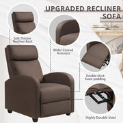Oakcraft Recliner Chair Adjustable Home Theater Single Fabric Recliner Sofa Furniture with Thick Seat Cushion and Backrest Modern Living Room Recliners OMR-308 Modern Aurora Grey