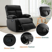 Oakcraft Swivel Rocker Recliner, Small Rocking Recliners Chair for Small Spaces, Small Rocker Recliner Chair for Living Room, RV, Bedroom, Nursery