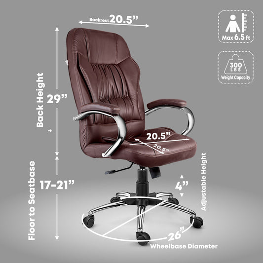 Oakcraft Rapture High Back Leatherette Ergonomic Office Chair - Oakcraft