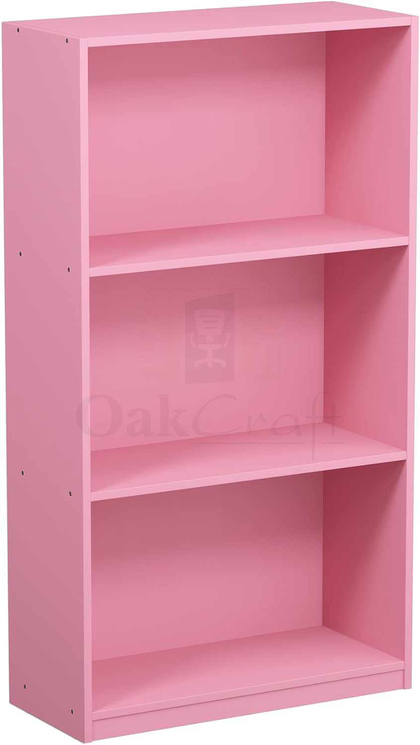 Oakcraft 3 Tier Multipurpose Storage Unit Engineered Wood Open Book Shelf - Oakcraft