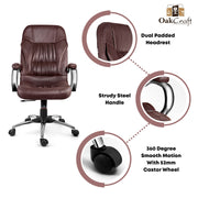 Oakcraft Rapture High Back Leatherette Ergonomic Office Chair - Oakcraft