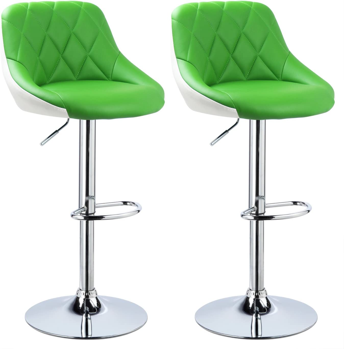 Oakcraft Louver Bar Stool for Breakfast Dining Stool Kitchen Island Counter Solid Wood Bar Stool Pack of 2 (Finish Color - Green White, DIY(Do-It-Yourself))