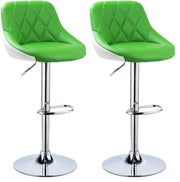Oakcraft Louver Bar Stool for Breakfast Dining Stool Kitchen Island Counter Solid Wood Bar Stool Pack of 2 (Finish Color - Green White, DIY(Do-It-Yourself))