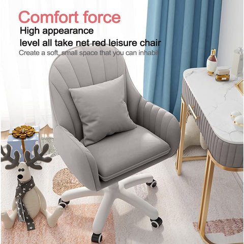 Oakcraft Cute Office Chair Home Computer Chairs Adjustable Task Chairs Modern Office Chair Makeup 360° Swivel Computer Mid Back Chair