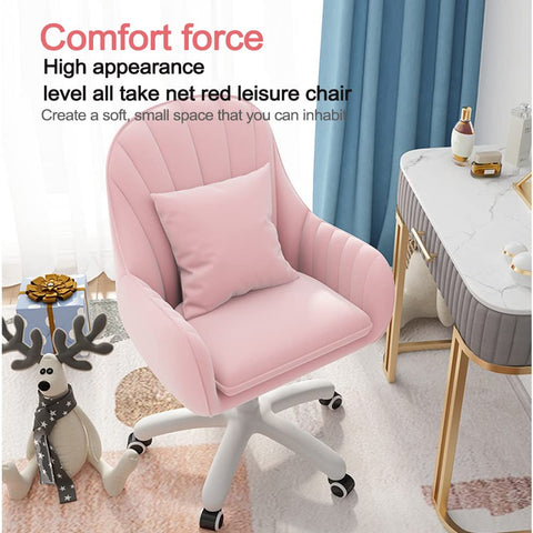 Oakcraft Cute Office Chair Home Computer Chairs Adjustable Task Chairs Modern Office Chair Makeup 360° Swivel Computer Mid Back Chair