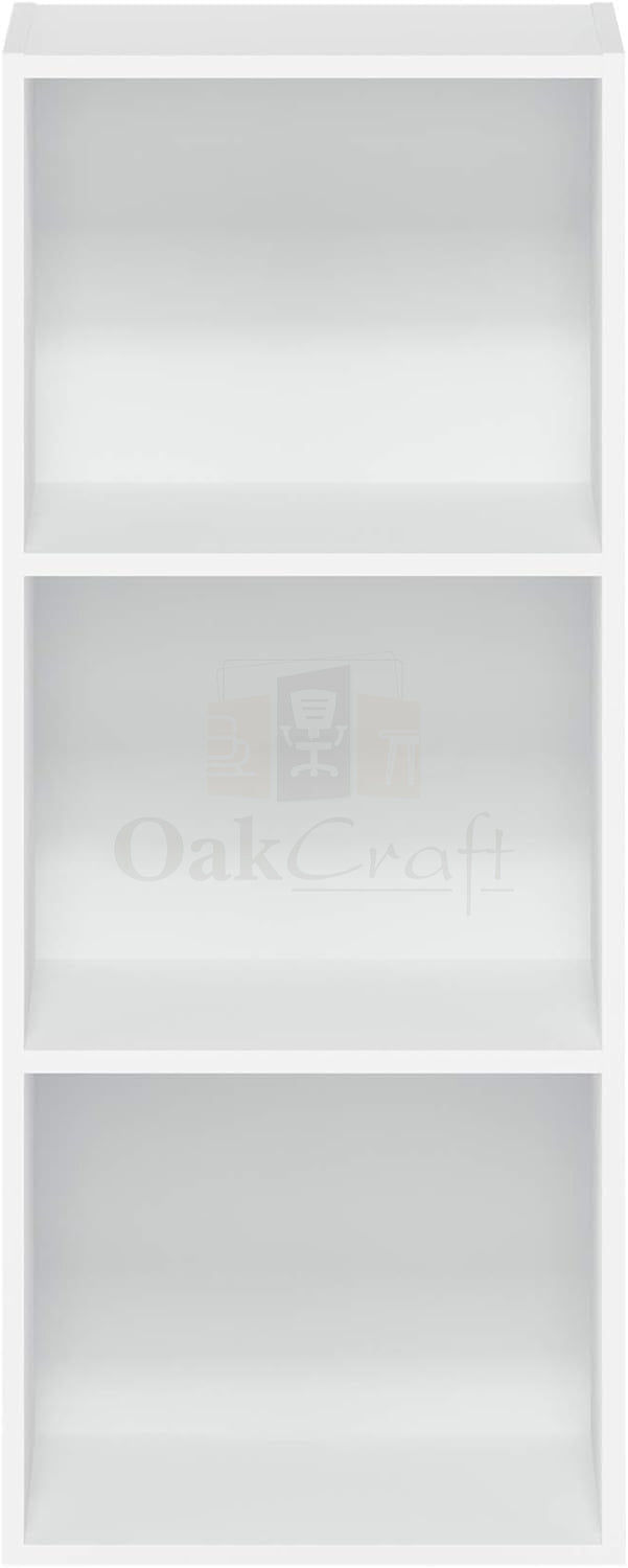 Oakcraft 3 Tier Multipurpose Storage Unit Engineered Wood Open Book Shelf - Oakcraft