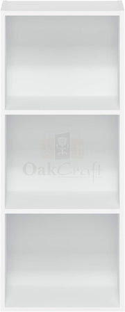 Oakcraft 3 Tier Multipurpose Storage Unit Engineered Wood Open Book Shelf - Oakcraft