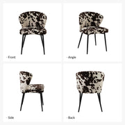 Oakcraft Modern Dining Chairs, Small Cute Armless Accent Chair, Upholstered Side Chair with Black Metal Legs, Tufted Back Vanity Chair for Bedroom/Dining Room/Beauty