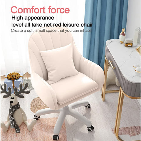 Oakcraft Cute Office Chair Home Computer Chairs Adjustable Task Chairs Modern Office Chair Makeup 360° Swivel Computer Mid Back Chair