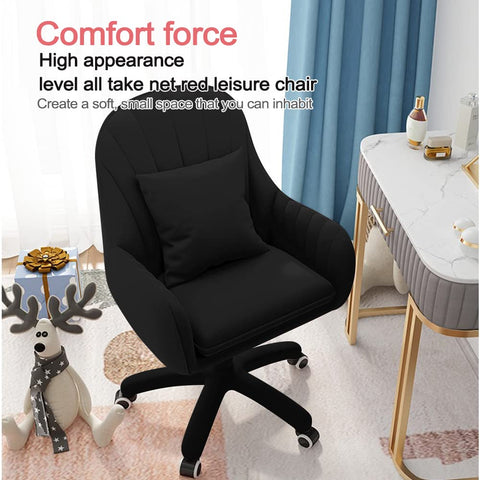 Oakcraft Cute Office Chair Home Computer Chairs Adjustable Task Chairs Modern Office Chair Makeup 360° Swivel Computer Mid Back Chair