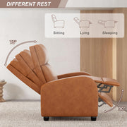 Oakcraft Recliner Chair Recliner Sofa Chair Padded Seat Pu Leather Adjustable Reclining Chairs Home Theater Single Modern Living Room Recliners with Thick Seat Cushion and Backrest